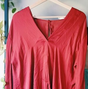 Silk red blouse lush brand